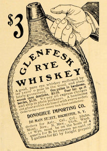 1905 Ad Glenfesk Rye Whiskey Donoghue Importing Company - ORIGINAL RB1