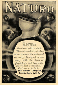 1905 Ad Naturo Company Closet Toilet Universe Plumbing - ORIGINAL RB1