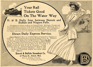 1908 Ad Detroit & Buffalo Steamboat Company Travel Ship - ORIGINAL RB1
