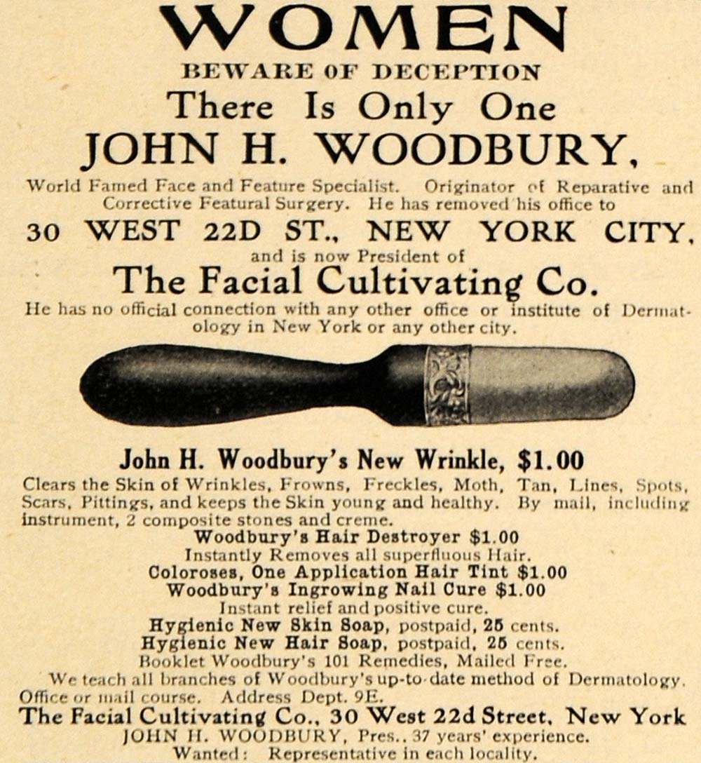 1908 Ad John H Woodbury Facial Cultivating Company Hair - ORIGINAL RB1