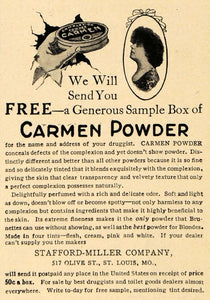 1908 Ad Carmen Powder Stafford-Miller Company Concealer - ORIGINAL RB1
