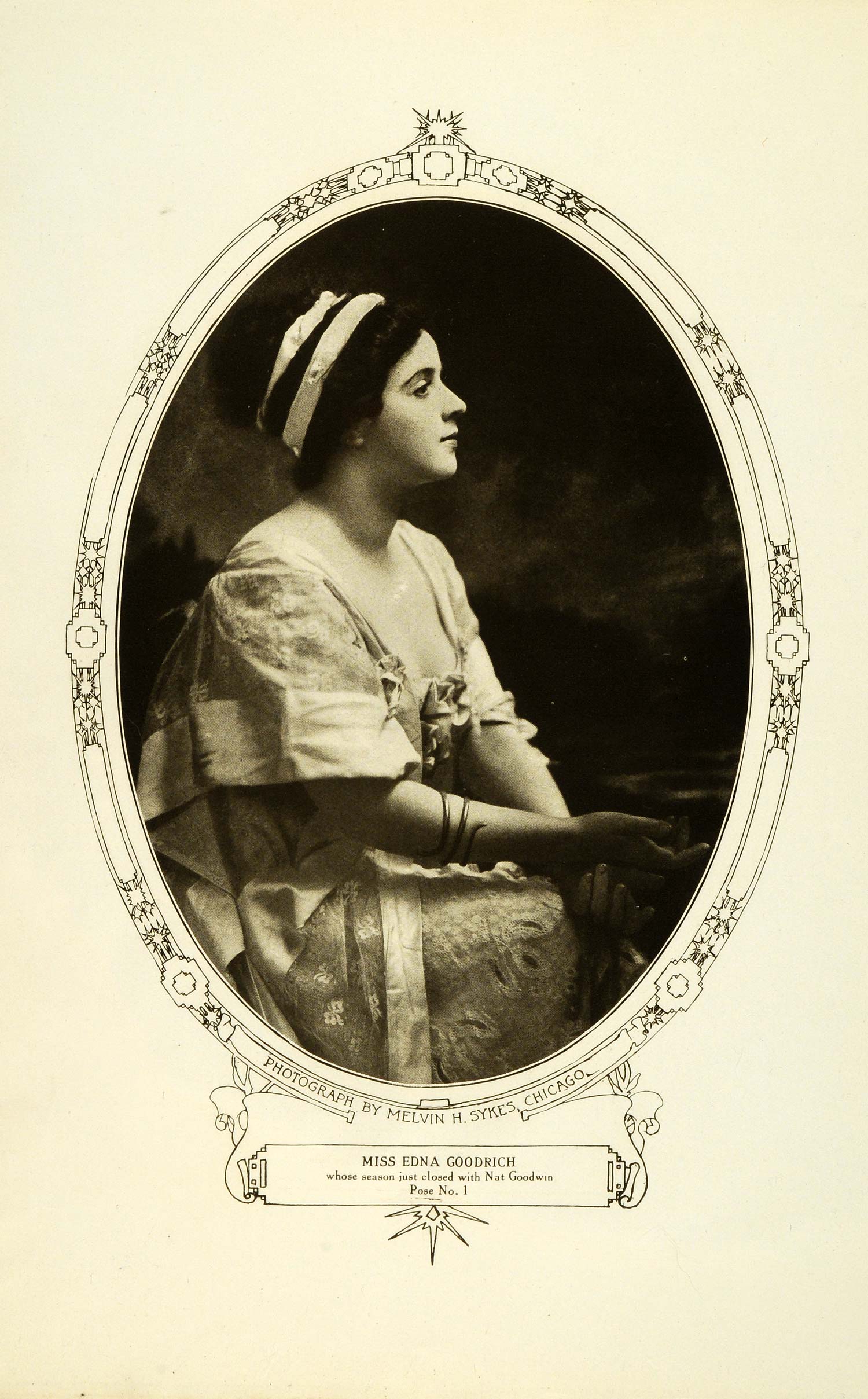 1908 Print Edna Goodrich Portrait Edwardian American Broadway Stage Actress RB1
