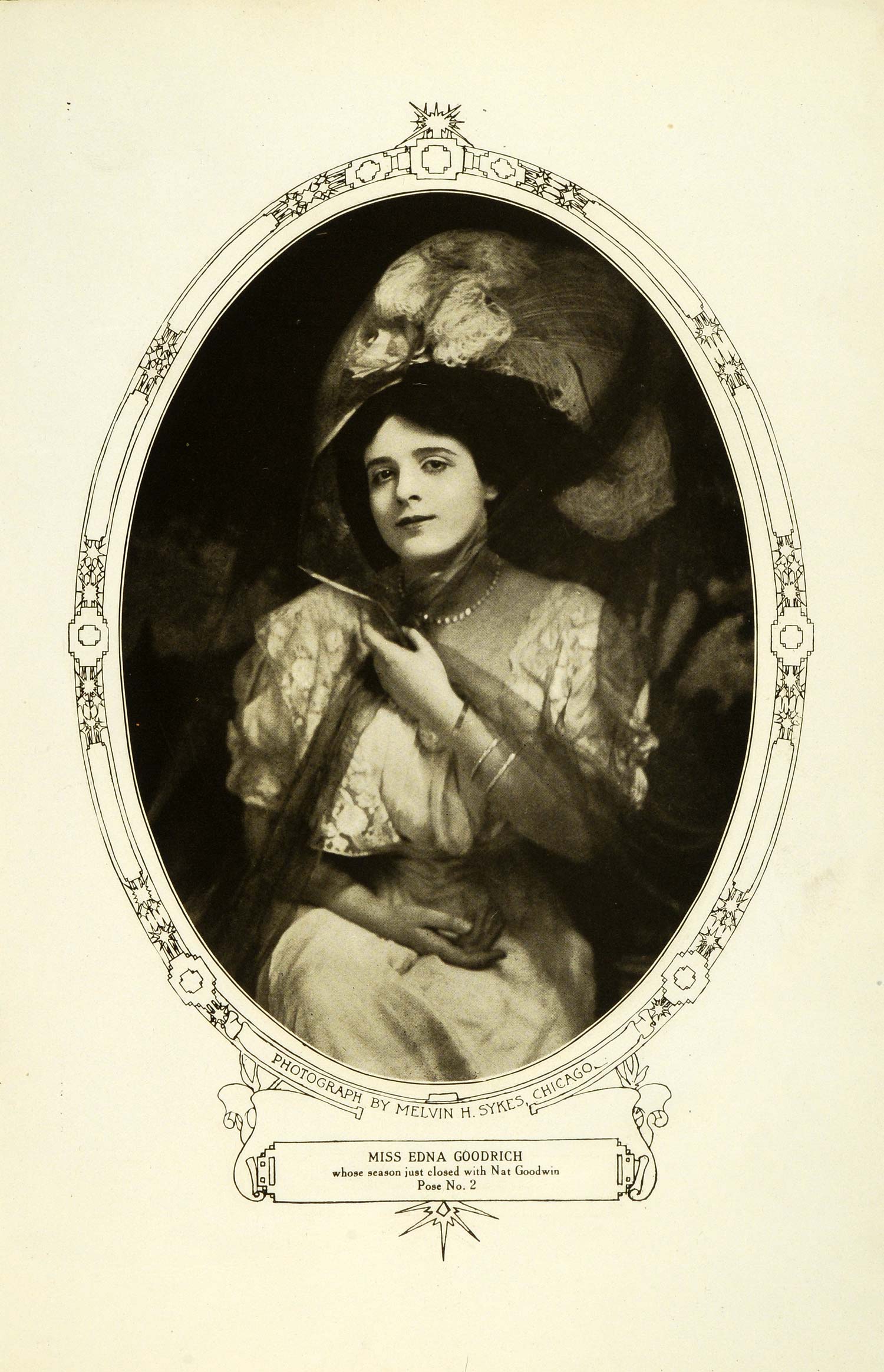 1908 Print Edna Goodrich Portrait American Broadway Stage Actress Edwardian RB1