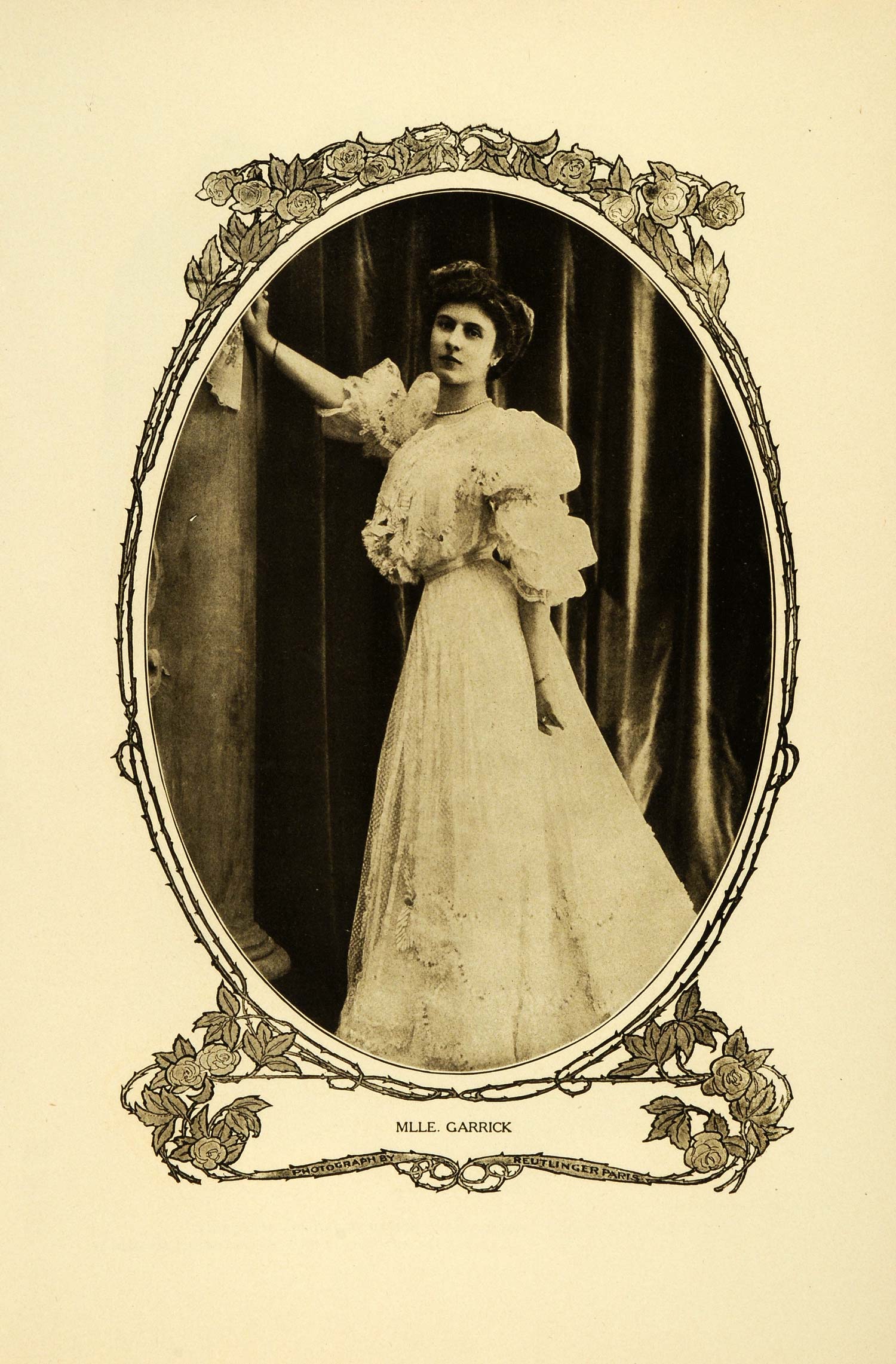 1905 Print Mademoiselle Garrick Edwardian Dress Fashion Art Nouveau Bo Period Paper Historic Art LLC 1905 Print Mademoiselle Garrick Edwardian Dress Fashion Art Nouveau Bo Period Paper Historic Art LLC