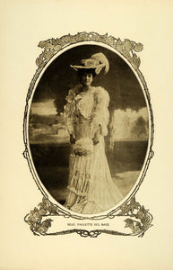 1905 Print Silent Film Movie Actress Paulette Del Bay Edwardian Fashion RB1