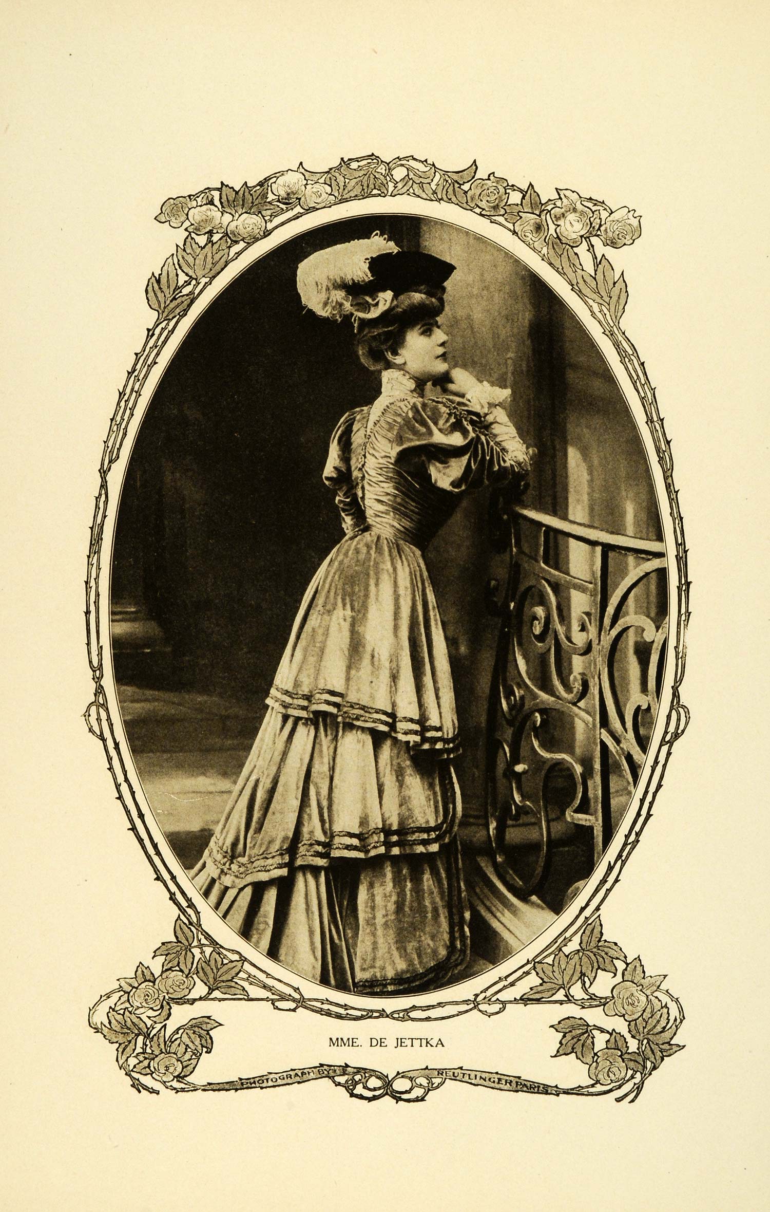 1905 Print Stage Actress Mademoiselle De Jettka Edwardian Fashion Hat RB1