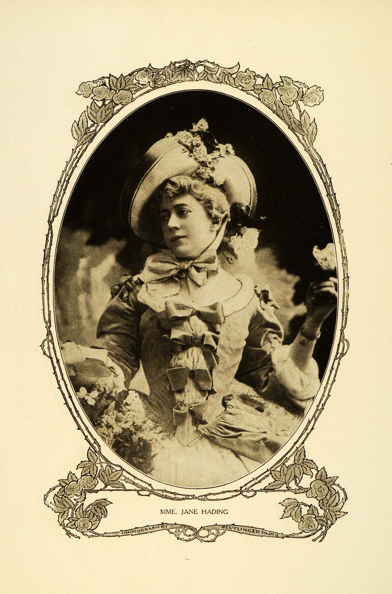 1905 Print French Stage Actress Jane Hading Portrait Jeanne Alfredine ...