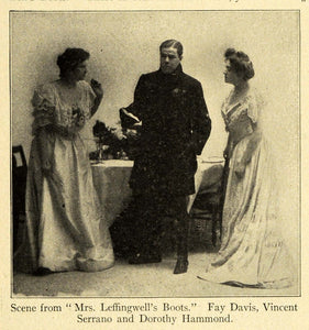 1905 Print Broadway Mrs. Leffingwells Boots Stage Actors Serrano Davis RB1