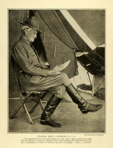 1918 WWI Military US General Officer Print General John J Pershing Wartime RC1