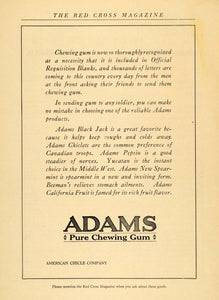 1918 Ad Adams Black Jack Gum WWI Soldier Requested - ORIGINAL ADVERTISING RCM1
