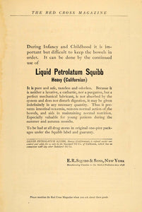 1918 Ad Liquid Petrolatum Squibb Baby Bowel Regularity - ORIGINAL RCM1
