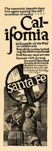 1918 Ad Santa Fe Trains California Petrified AZ Forest - ORIGINAL RCM1