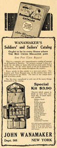 1918 Ad John Wanamaker Soldiers Sailors Catalog Kit WWI - ORIGINAL RCM1
