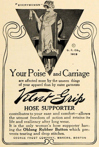 1917 Ad Women's Pantyhose Velvet Grip Supporter G Frost - ORIGINAL RCM1