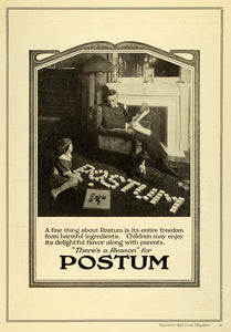 1919 Ad Postum Children Spells Out Brand Blocks Cereal Breakfast Food RCM1