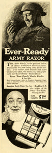 1918 Ad Ever-Ready Army Razor World War I American Safety Blades WWI RCM1