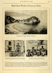 1918 Article Red Cross Taormina Sicily Refugee Children Villa San Giovanni RCM1