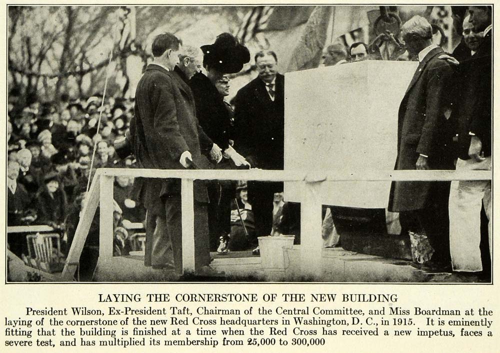 1917 Print WWI Red Cross Building Washington D. C. Cornerstone Commencement RDC1