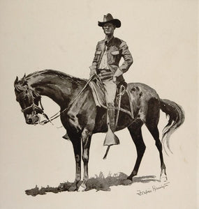 1902 Print Frederic Remington Art Army Officer Uniform Horse American Old West