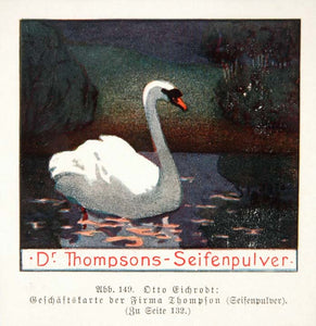 1903 Print Swan Otto Eichrodt Thompsons Seifenpulver - ORIGINAL REM