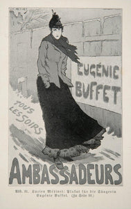 1903 Print Eugenie Buffet Ambassadeurs Lucien Metivet - ORIGINAL REM
