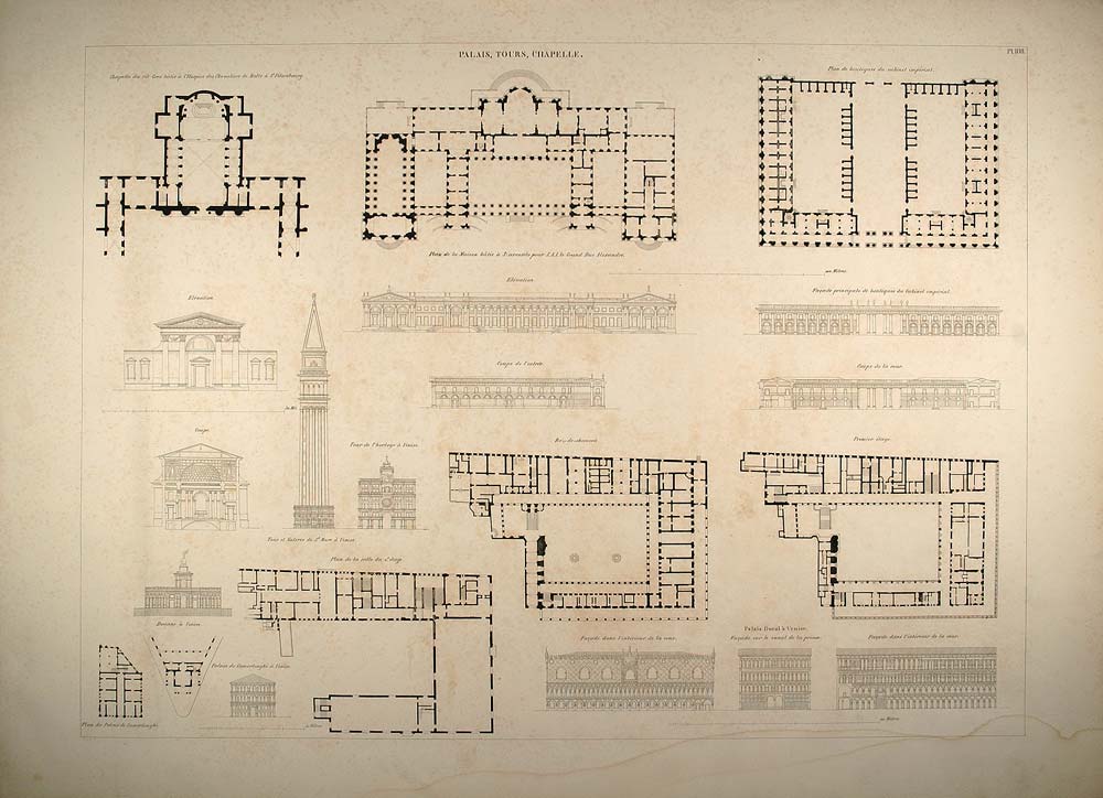 1841 Engraving Architecture Jean-Nicolas Louis Venice - ORIGINAL REP2