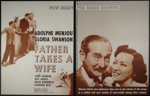 1941 Ad RKO Father Takes a Wife Gloria Swanson Menjou - ORIGINAL RKO2