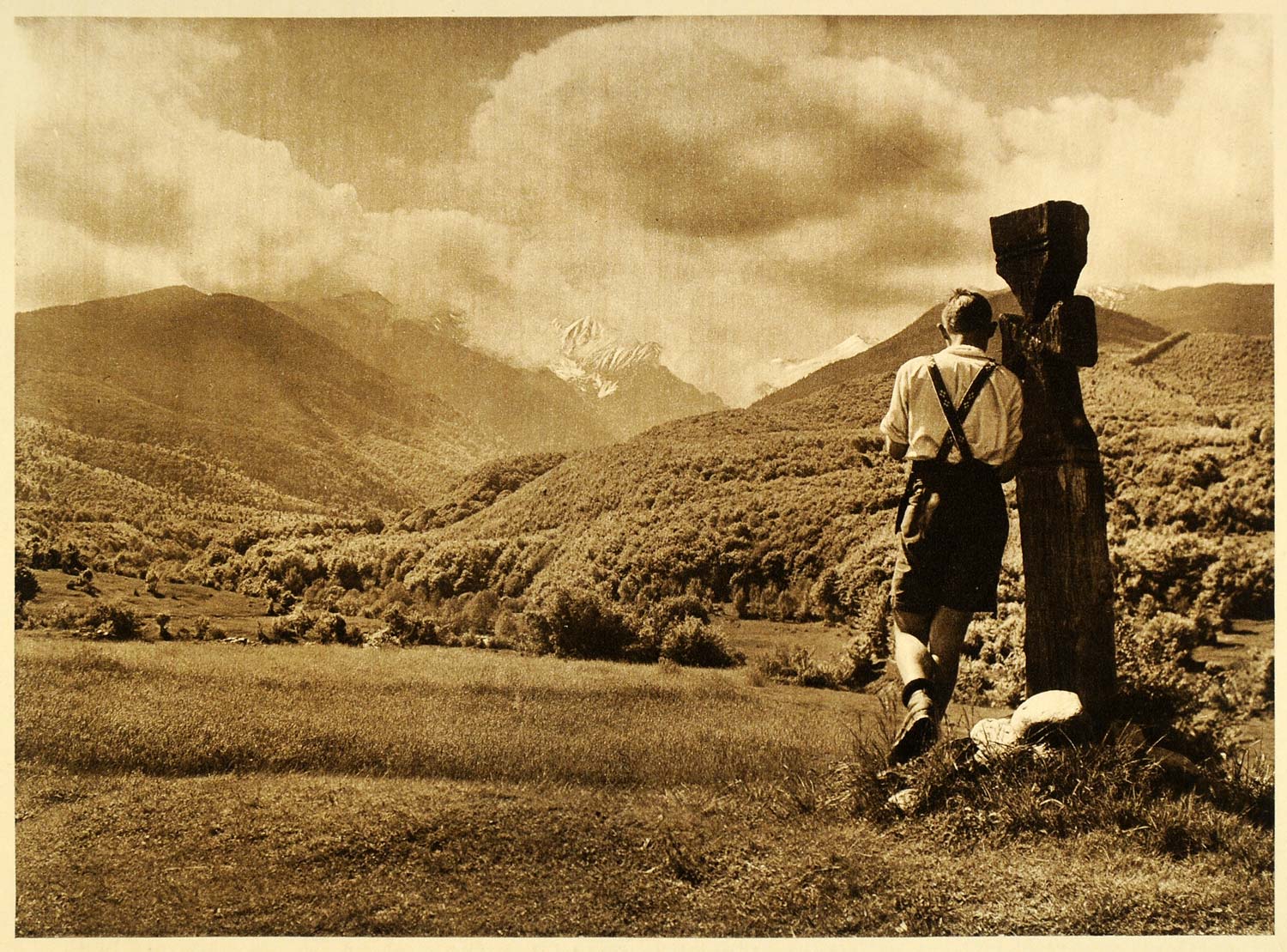 1932 Arpas Valley Fagaras Mountains Romania Landscape - ORIGINAL RM3