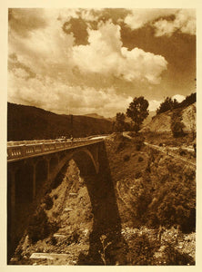 1932 Photogravure Romania Carpathian Mountains Bridge Valea Prahova Valley RM3