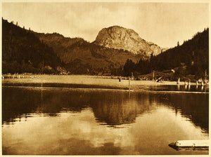 1932 Red Lake Lacul Rosu Romania Landscape Photogravure - ORIGINAL RM3