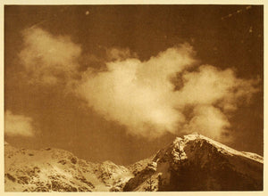 1932 Romania Bucegi Mountains Peaks Landscape Clouds - ORIGINAL PHOTOGRAVURE RM4