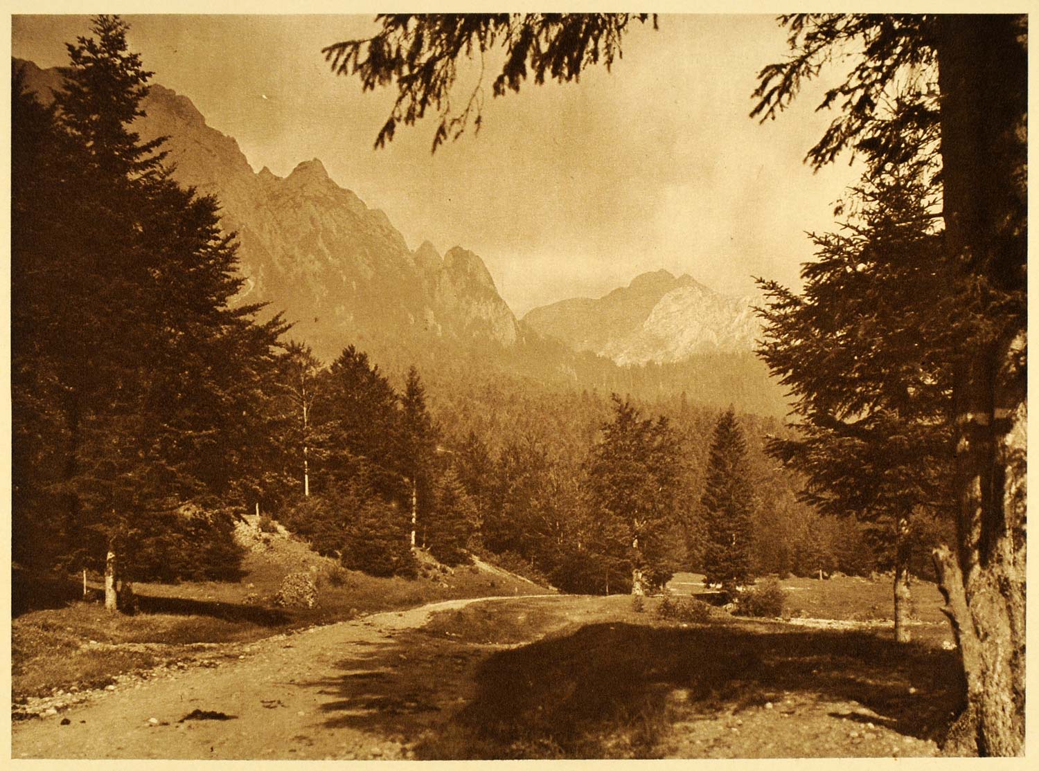 1932 Romania Bucegi Mountains Diham Road Photogravure - ORIGINAL RM4