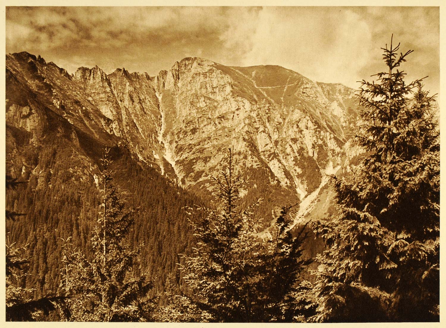1932 Romania Bucsoiu Peak Bucegi Mountains Landscape - ORIGINAL PHOTOGRAVURE RM4
