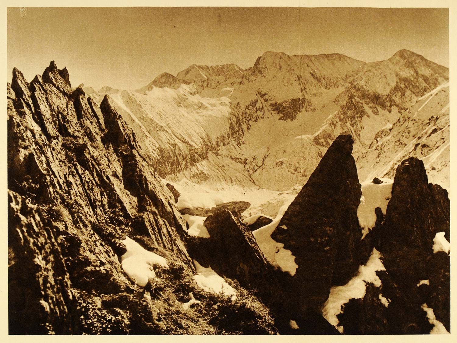 1932 Varful Laita Peak Faragas Mountains Romania - ORIGINAL PHOTOGRAVURE RM4