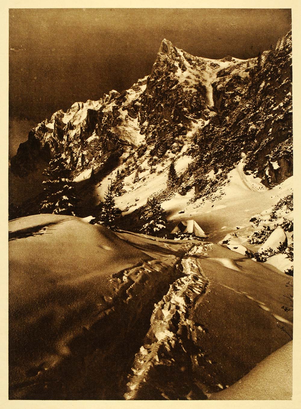 1932 Romania Malaiesti Shelter Hut Mountain Snow Winter - ORIGINAL RM4