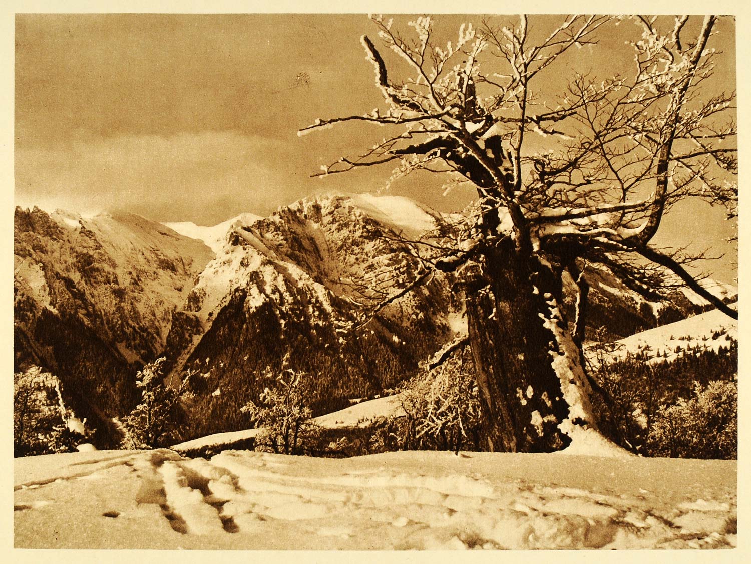 1932 Romania Valea Moraru Bucsoiu Valley Mountains Snow - ORIGINAL RM4