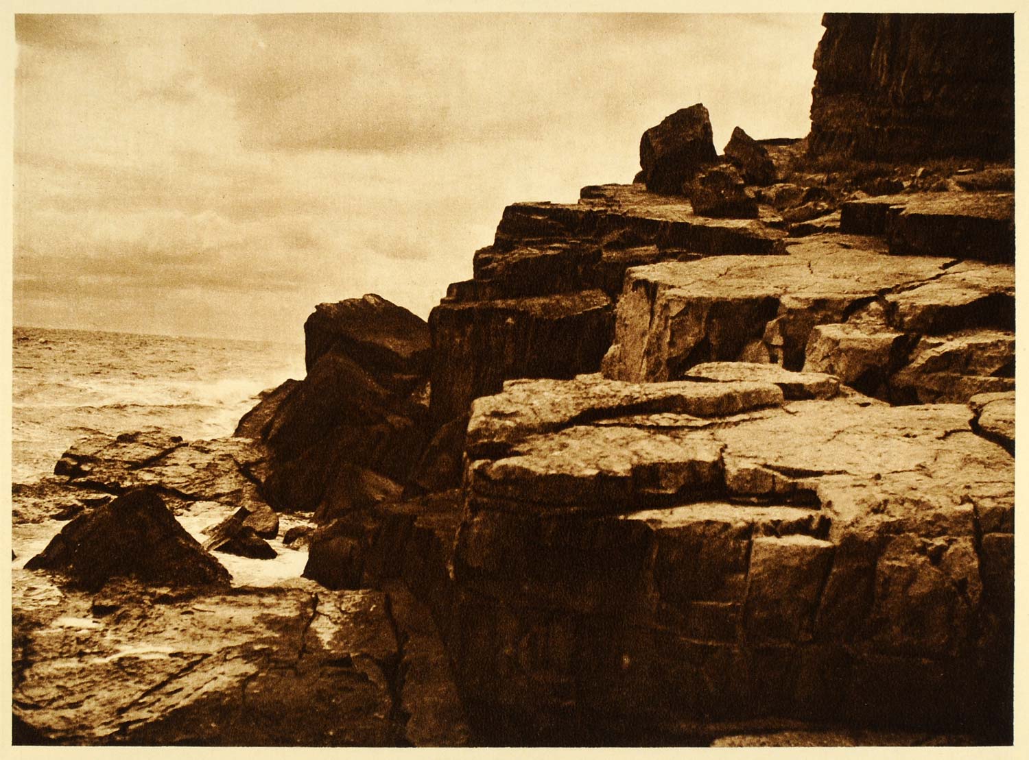 1932 Romania Cape Caliacra Kaliakra Black Sea Coast - ORIGINAL PHOTOGRAVURE RM4