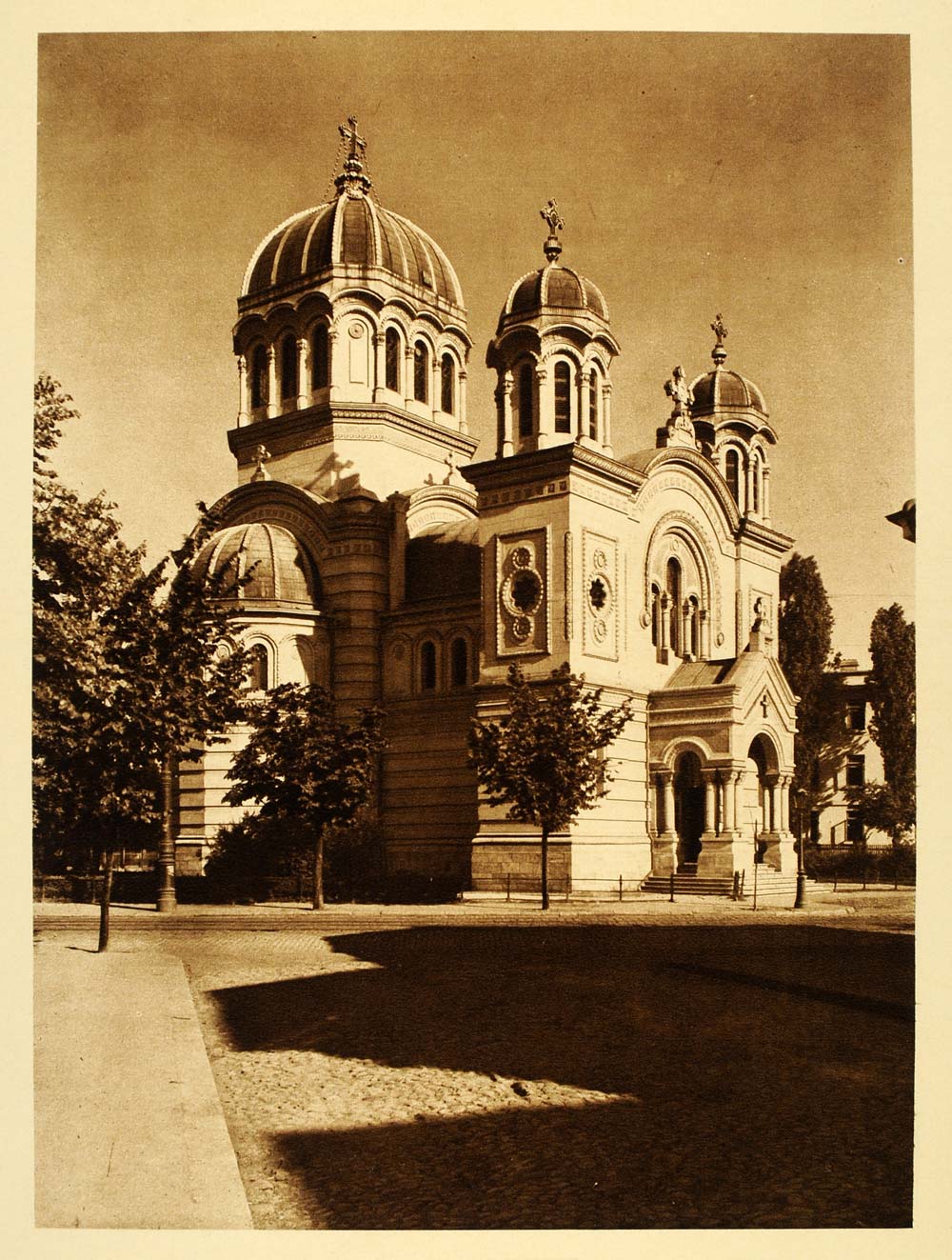 1932 Church Bucharest Bucuresti Romania Architecture - ORIGINAL PHOTOGRAVURE RM4