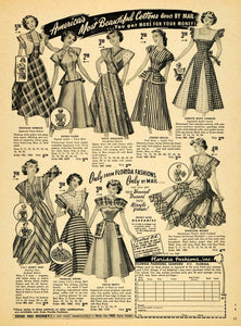 1949 Ad Florida Fashions Mail Order Dresses Cotton Sun Strapless Halter RO1