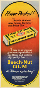 1949 Ad Beech Nut Gum Candy Coated Chewing Peppermint Spearmint Pepsin RO1