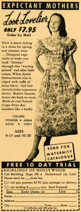 1949 Ad Heirlings Hollywood Mail Order Dresses Maternity Slimming Clothing RO3