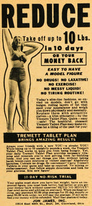 1949 Ad Tremett Tablet Weight Loss Plan Jon James Cleveland Ohio Reduction RO3