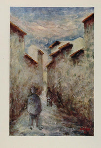 1947 Ottone Rosai Strada con Pioggia Road Rain Print - ORIGINAL ROSAI