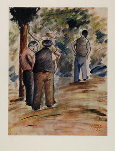 1947 Ottone Rosai Mattina di Domenica Sunday Men Print - ORIGINAL ROSAI