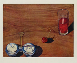 1947 Ottone Rosai Natura Morta Still Life Cherry Print - ORIGINAL ROSAI