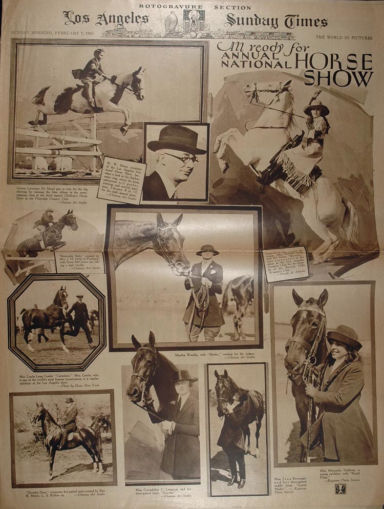 1926 Marilyn Mills LA Horse Show Zeppelin Helen Keller - ORIGINAL RTO1
