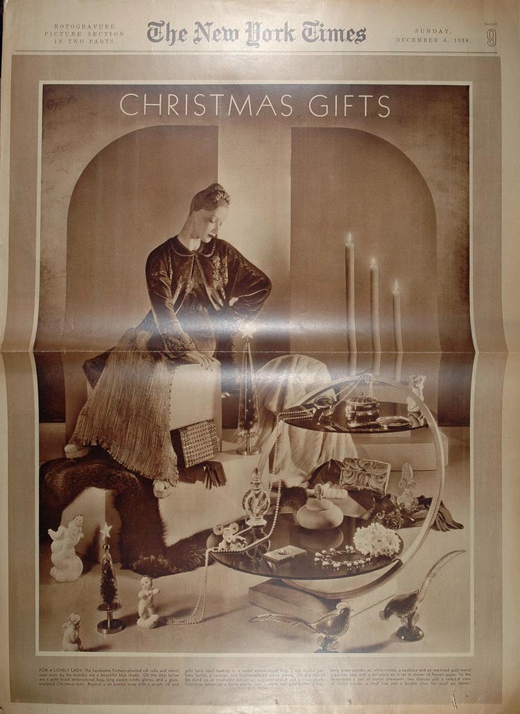 1938 Christmas Gifts Furs Fashions Caron Perfumes Ad - ORIGINAL RTO1