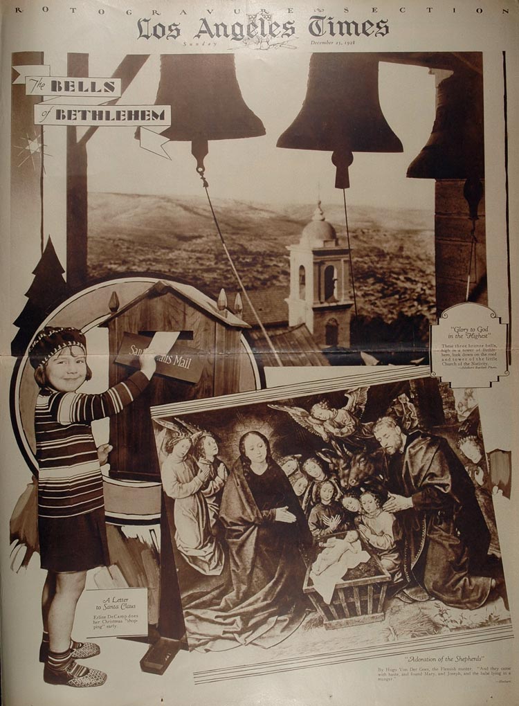 1928 Christmas Mail Bells Bethlehem Adoration Shepherds - ORIGINAL RTO1