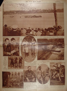 1925 Princeton MIT Rowing Race Bryn Mawr Lacrosse Canoe - ORIGINAL RTO1