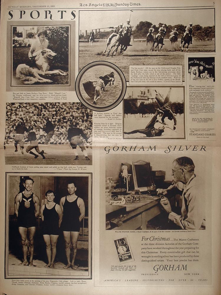 1925 Polo Game Jujitsu Bullfight Betty Becker Pinkston - ORIGINAL RTO1